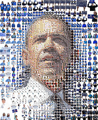 Priming you to vote for Obama? (Obama mosaic of people image by tsevis)